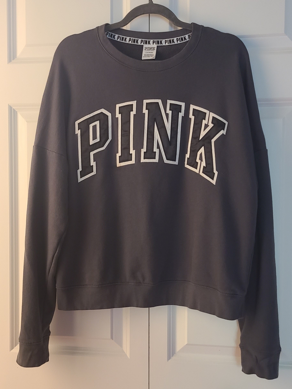 Victoria's Secret PINK Charcoal Gray Crewneck Sweatshirt